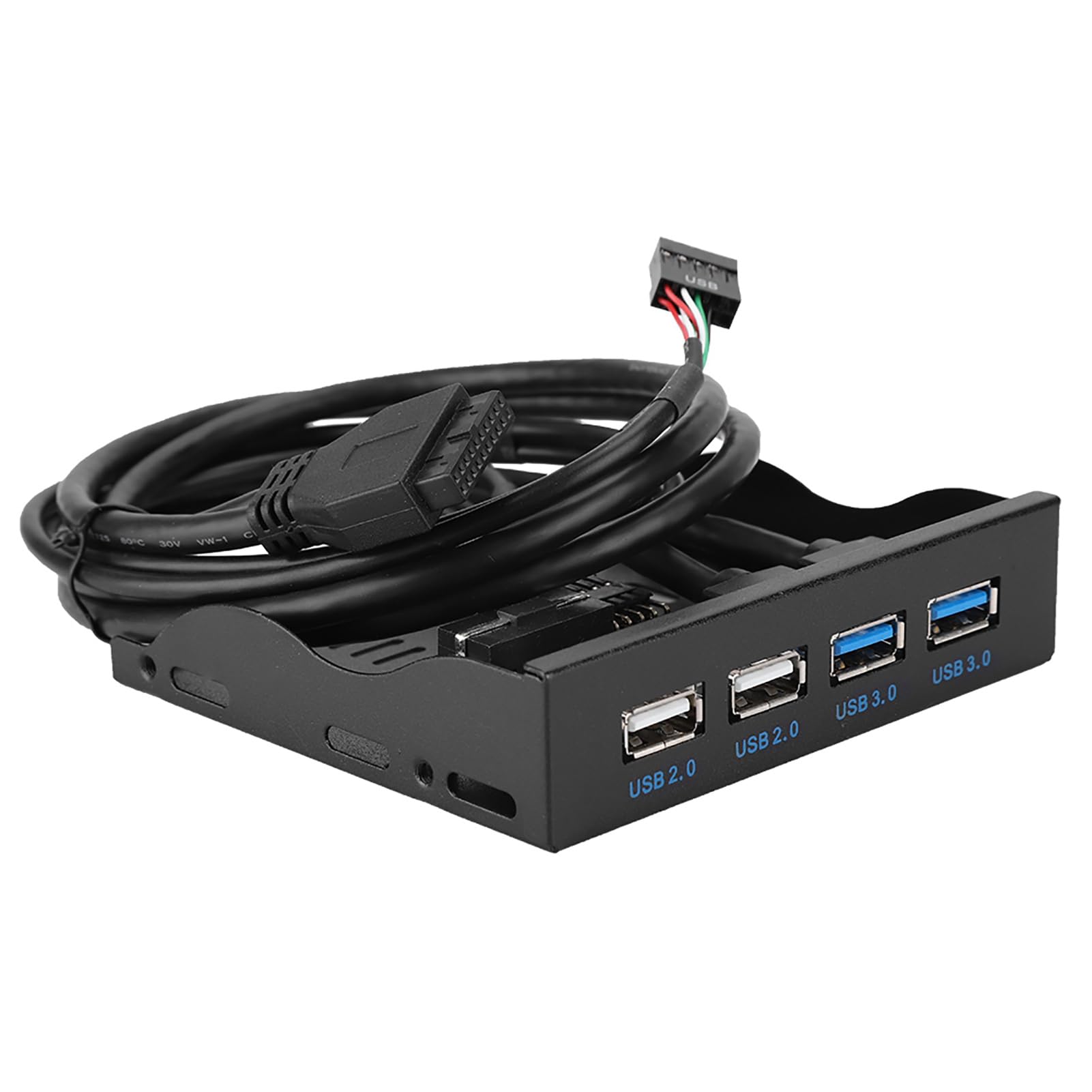 ASHATA USB Front Panel,3.5-inch 19PIN/9 Pin High Speed USB3.0+USB2.0 4-Port Floppy Drive Front Panel,USB 3.0 Front Panel 3.5 Plug and Play,Easy to Install