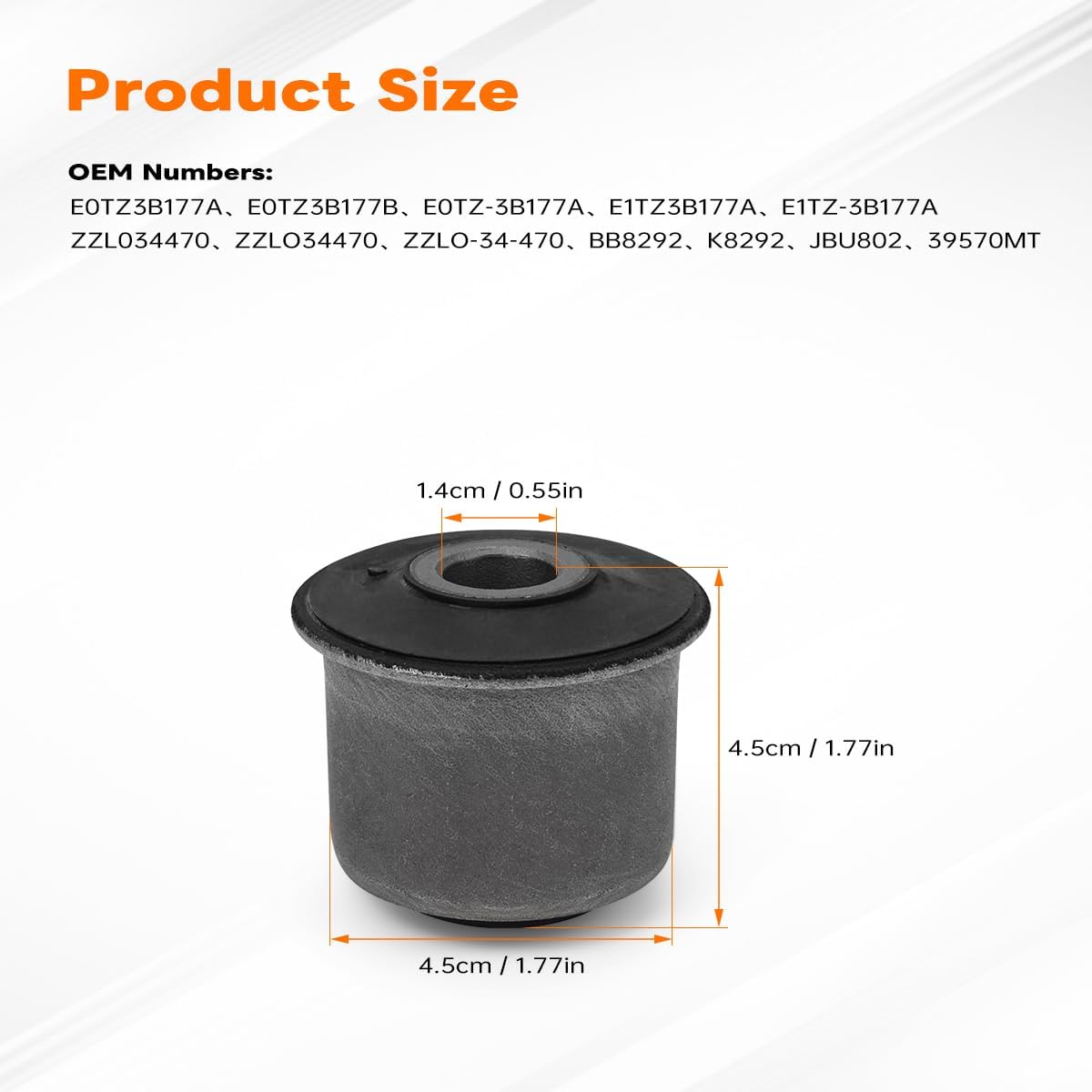 E0TZ3B177A Front Axle Pivot Bushing Compatible with 1980-1997 Ford Bronco/Explorer/F-100/F-150/F-250/F-350/Ranger & 1991-1996 Mazda B2300/B3000/B4000/Navajo, Replaces K8292, E0TZ3B177B