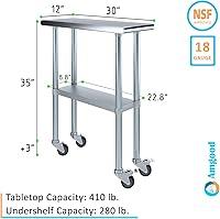 Vista 386 de Mesa de trabajo de acero inoxidable, mesa de metal