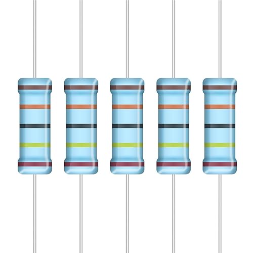 Miniatura 4 de ALLECIN Kit de resistencias de película metálica de 5 W de 1 ohmio a 1M Ohm 25 valores Surtido de resistencias de 5 vatios y 1%