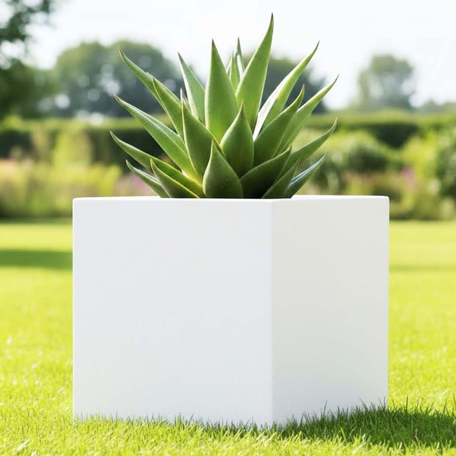 Go Hooked 12 Inch Cube Planter - Durable Outdoor Flower Pot -9