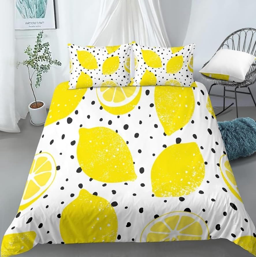 Housses Couette Microfibre Fruits Parures de Lit 2 Personnes