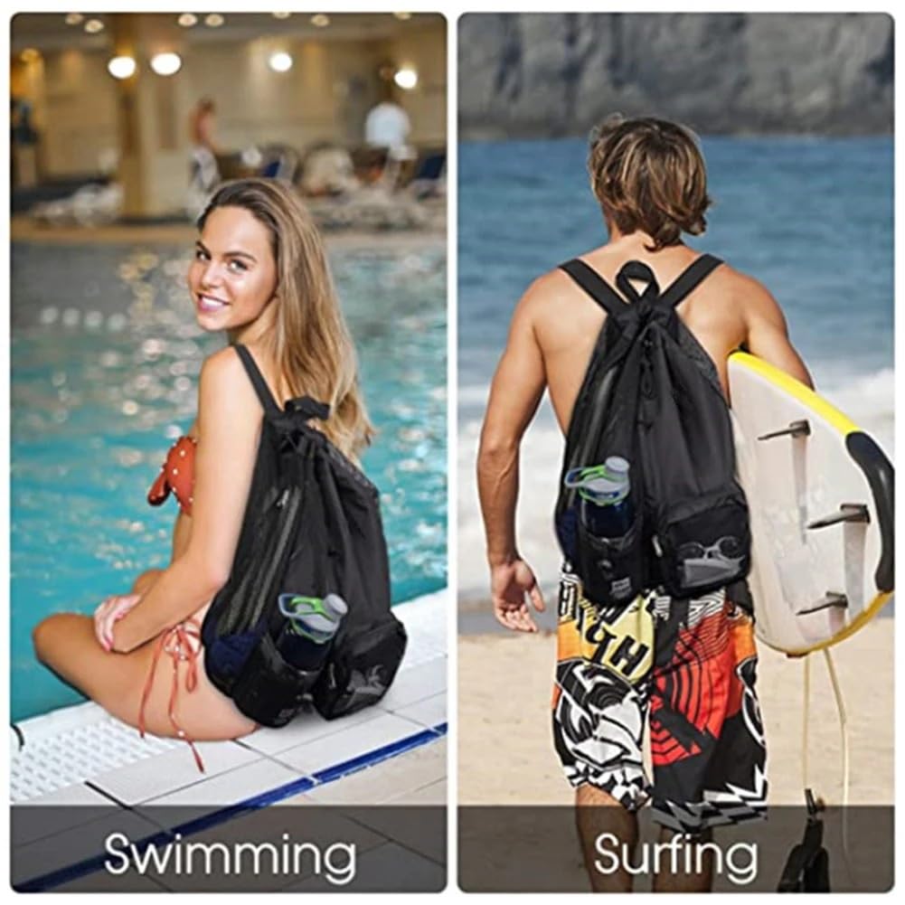 Dry Bag Borsa da Palestra Sportiva con Coulisse, Zaini portaoggetti da Spiaggia con Tasche bagnate, Maglia Spessa, Leggera e Confortevole Zaino Impermeabile(Pink)