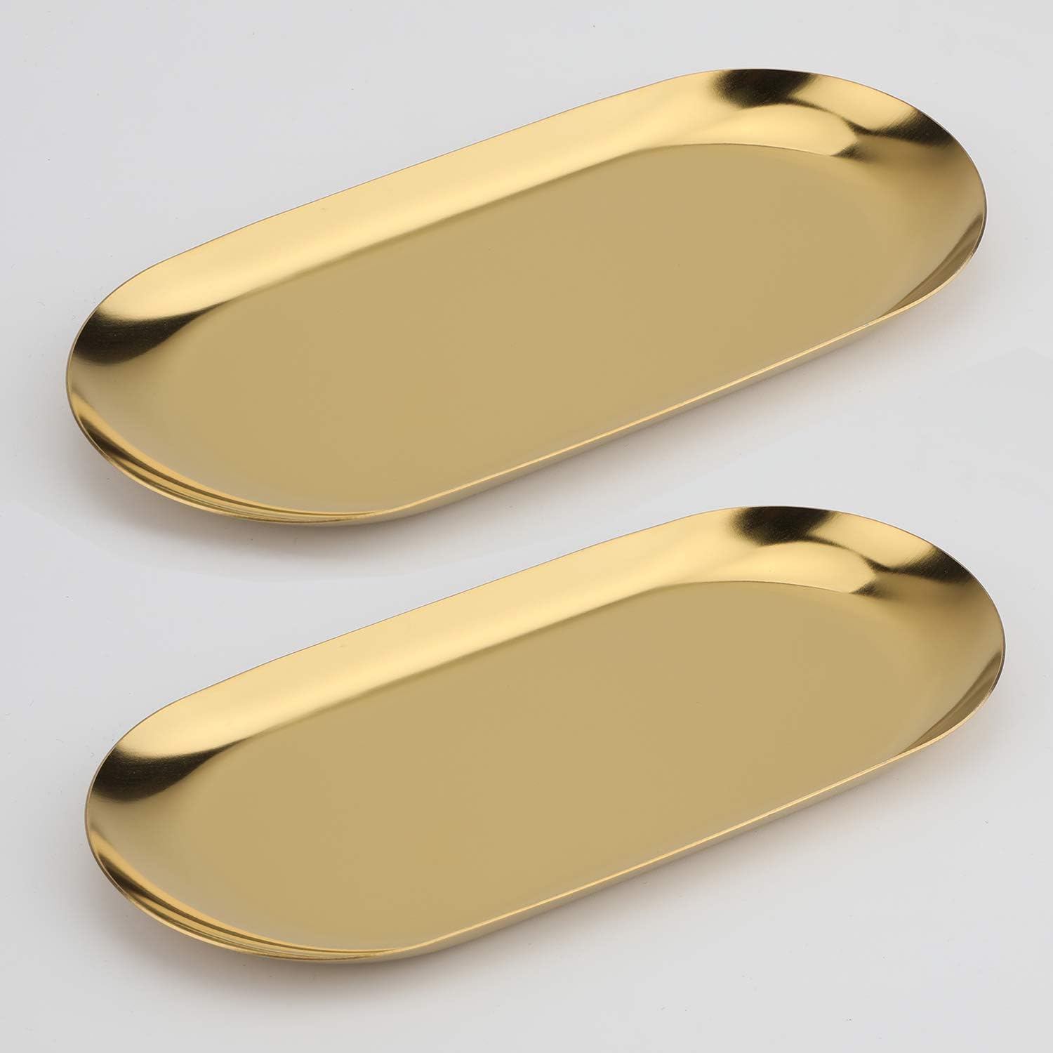 Amazon.com: Exxacttorch 2 Pack Oval Golden Tray, 9 Inch Long Decorative ...