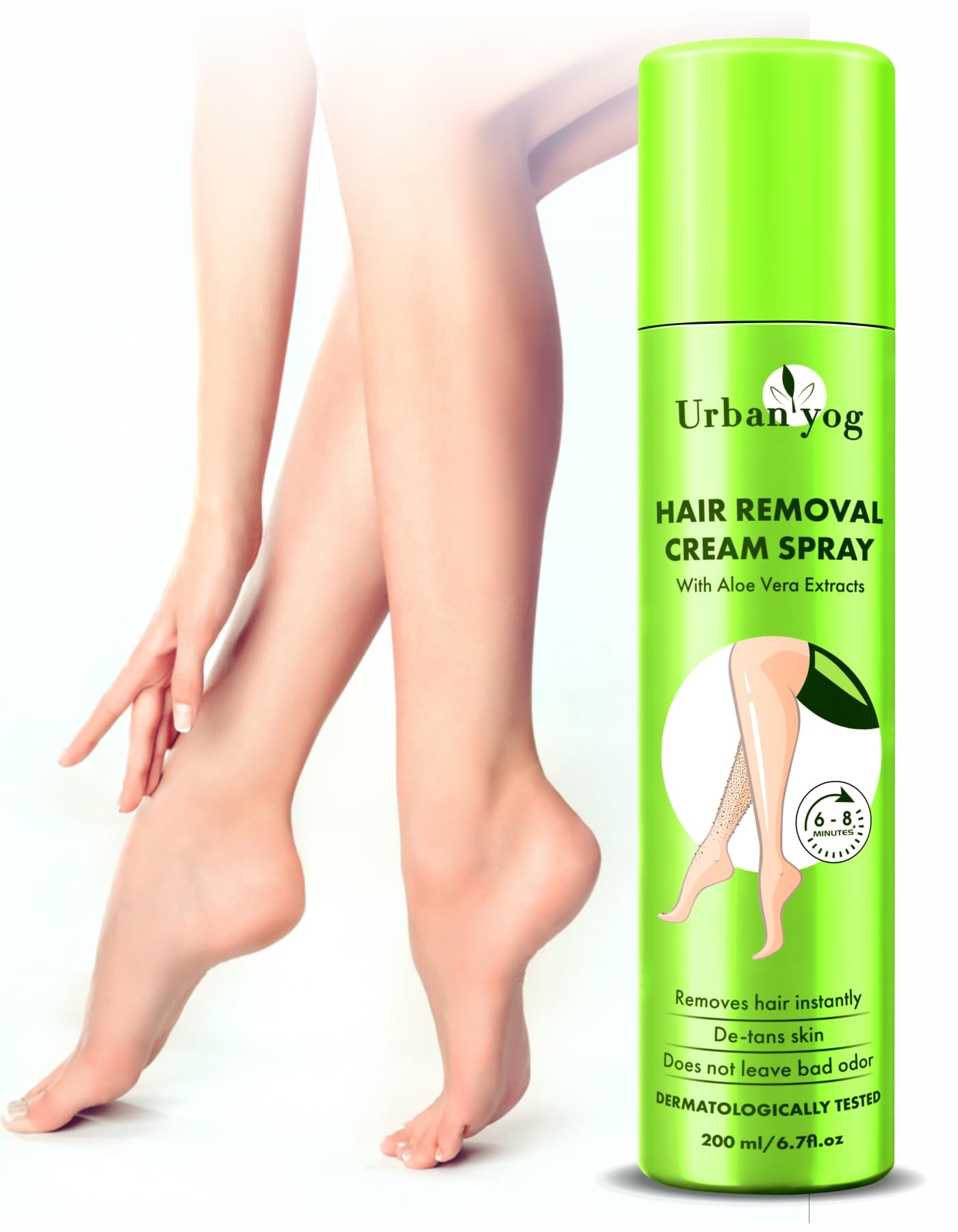 Urban Yog Hair Removal Cream Spray With Aloe Vera Extracts | Pain-free Body Hair Removal for Women (200 ml) (B0C9MQJB2J) Amazon Price History, Amazon Price Tracker