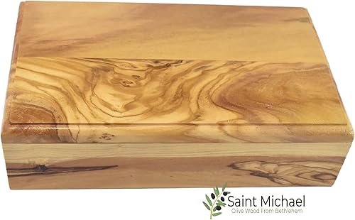 Miniatura 6 de Caja grande de madera de olivo, joyero, caja de rosario, caja de recuerdo hecha en Tierra Santa, caja de madera rectangular ideal para guardar