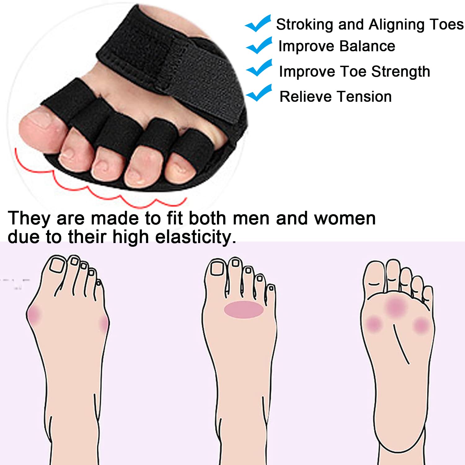 Skeerthy 4 Pieces Metatarsal Pads for Hammer Toe Toe Wraps Ball of Foot Cushions Adjustable HammerToe Support Claw Toes for Women/Men - Image 4