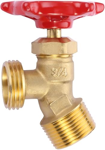 LitOrange Manguera de válvula de parada de codo de 65 grados para patio trasero de latón macizo Bibb Soldadura NPT rosca macho de 34 pulgadas a MHT
