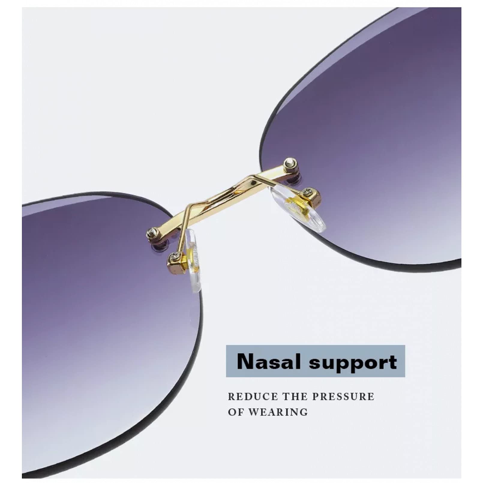 BAJIE Sonnenbrille Sonnenbrille, weibliche Persönlichkeit, Ocean Sonnenbrille, unregelmäßige Form, randlose Brille, Herren Sonnenbrille