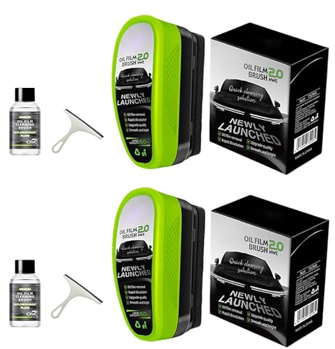 Nettoyant Voiture Optimo Pro, Optimo Pro le Nettoyant Révolutionnaire Pour Pare-Brise (150ml + 50ml), Film Oléophobe Pour Vitres D'automobiles (2, Nettoyant Voiture+Recharge+Brosse)