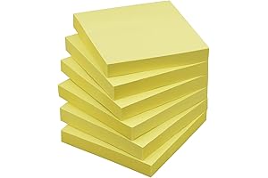 Sticky Note Self-Stick 3x3 Yellow Post-it Notes for Office, School, Home (100-Sheet Pads, 6 Pack)