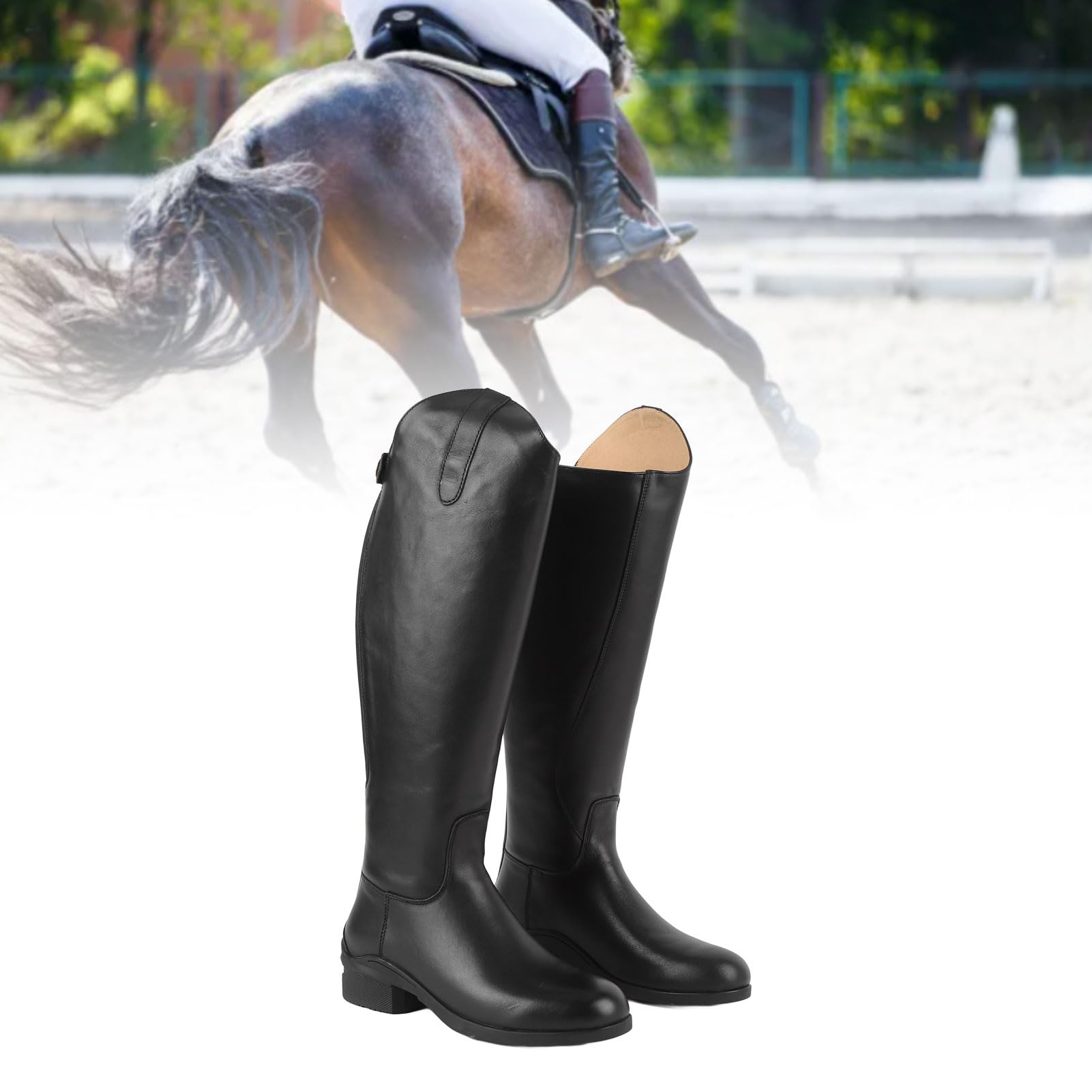 POENVFPO Botas de Montar Altas, Botas de Montar a Caballo, Botas de Entrenamiento Ecuestres, Cuero Eva, Unisex, Uso Diario, Establo