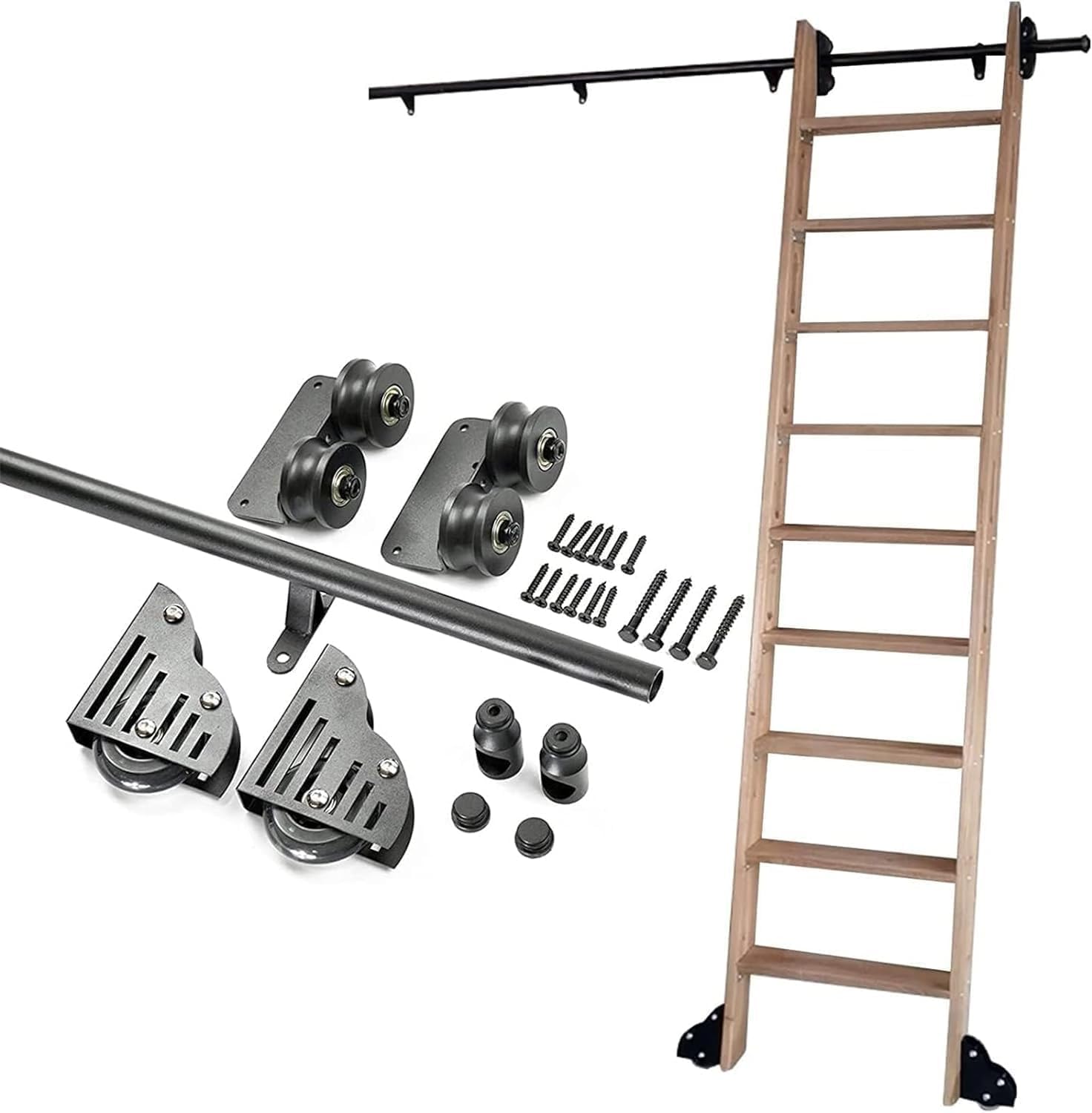 Bhgfyxbs Black2 Stainless Steel Push Pull Door Handle, Commercial Bars/Barn/Shower Glass Gate Pulls, Office Shop Entry/Garages Sheds Gates Push Pull Bar, Double Sided/Silver/122.5Cm/48.2,-62.5Cm/24.6In