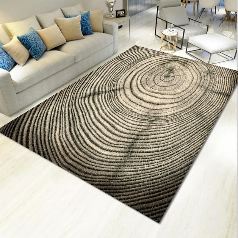 Tapis chambre enfant et adulte motif arbre gris beige doux