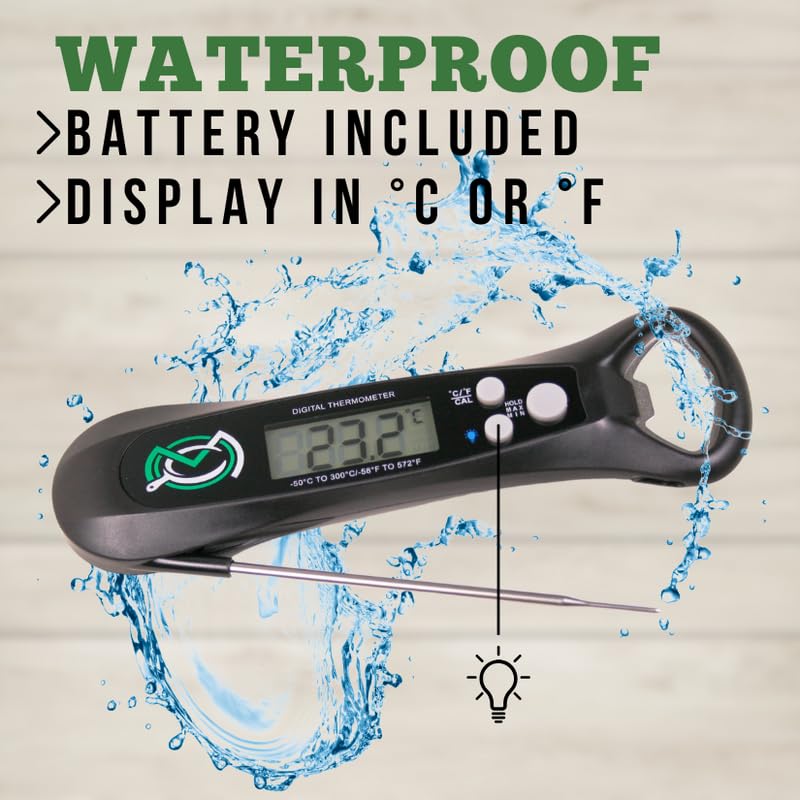 Miniatura 4 de MagneCHEF Termómetro digital de lectura instantánea para carne, ultra rápido de 3 a 4 segundos de lectura, termómetro retroiluminado impermeable