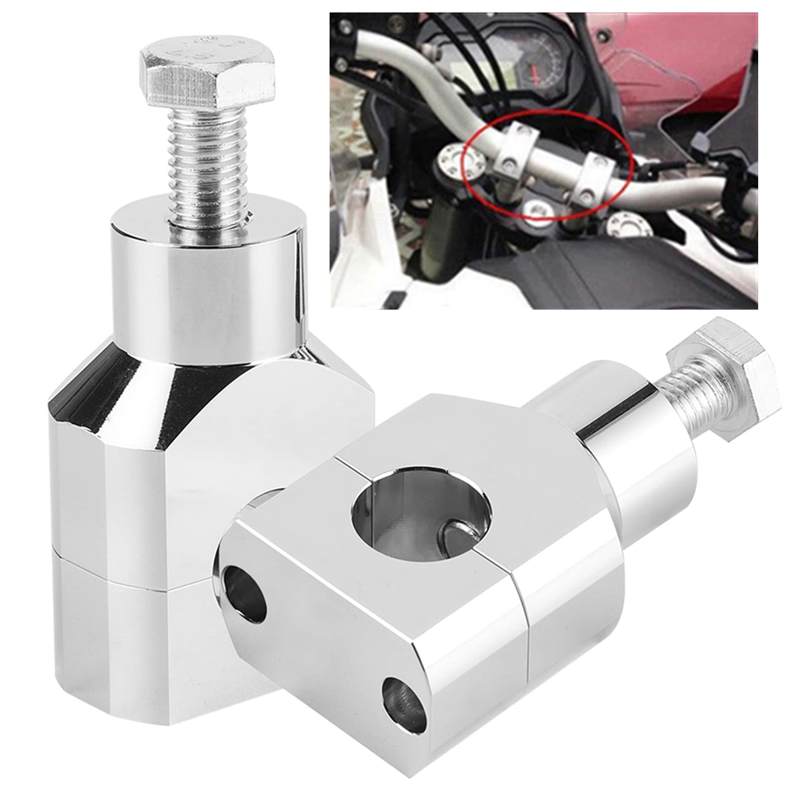rehausseurs de guidon 25 mm - Compatibles avec Yamaha V-Star 650/1100, Honda VTX, Valkyrie, Kawasaki Vulcan 900, Suzuki Boulevard Accessoires
