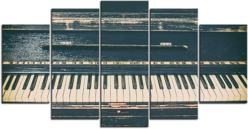 sechars - Lienzo de piano vintage, arte de pared, música de jazz, impresiones de imágenes para decoración de sala de estar y sala de estar