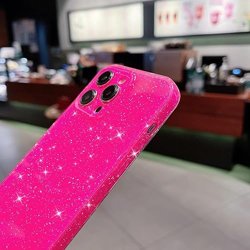 Miniatura 5 de Finyosee Funda compatible con iPhone 14 Pro de 6.1 pulgadas, bonito color neón brillante, con purpurina, delgada, delgada, a prueba de golpes, funda