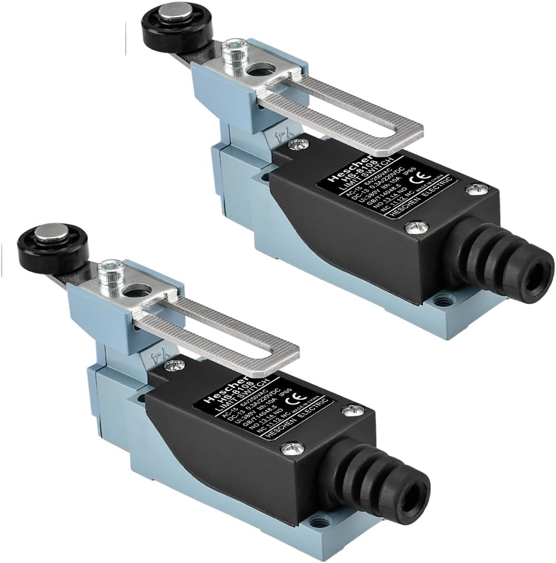 Heschen Limit switch HS-8108(TZ-8108) Adjustable Roller Lever 10A 250VAC SPDT Momentary for CNC Mill Plasma IP65 (2)