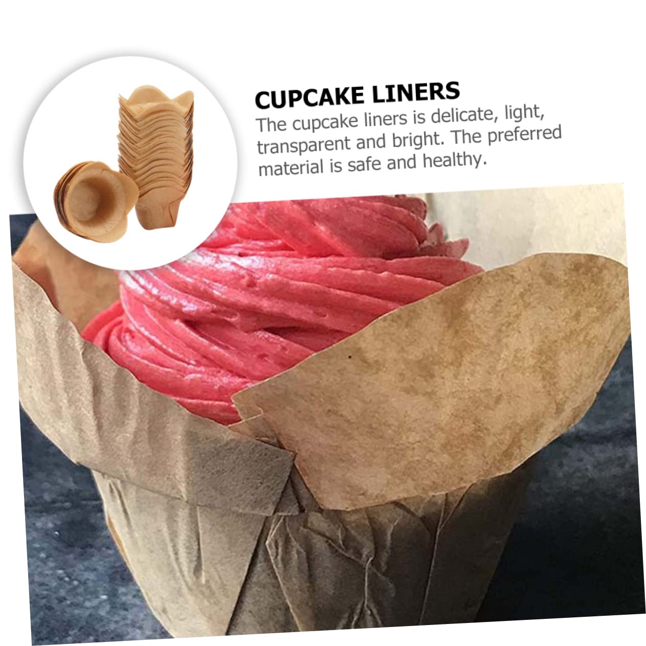 COLLBATH 300stücke Muffin Backförmchen Lotus Stil Papier Muffin Liner Ölbeständige Cupcake Förmchen Für Hochzeiten Partys Lebensmittelechtes Material Standardgröße