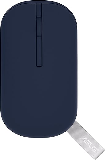 ASUS MD100 Marshmallow/Silent, Adj. DPI, Multi-Mode, with Solar Cover Wireless Optical Mouse (2.4GHz Wireless, Bluetooth, Quiet Blue)