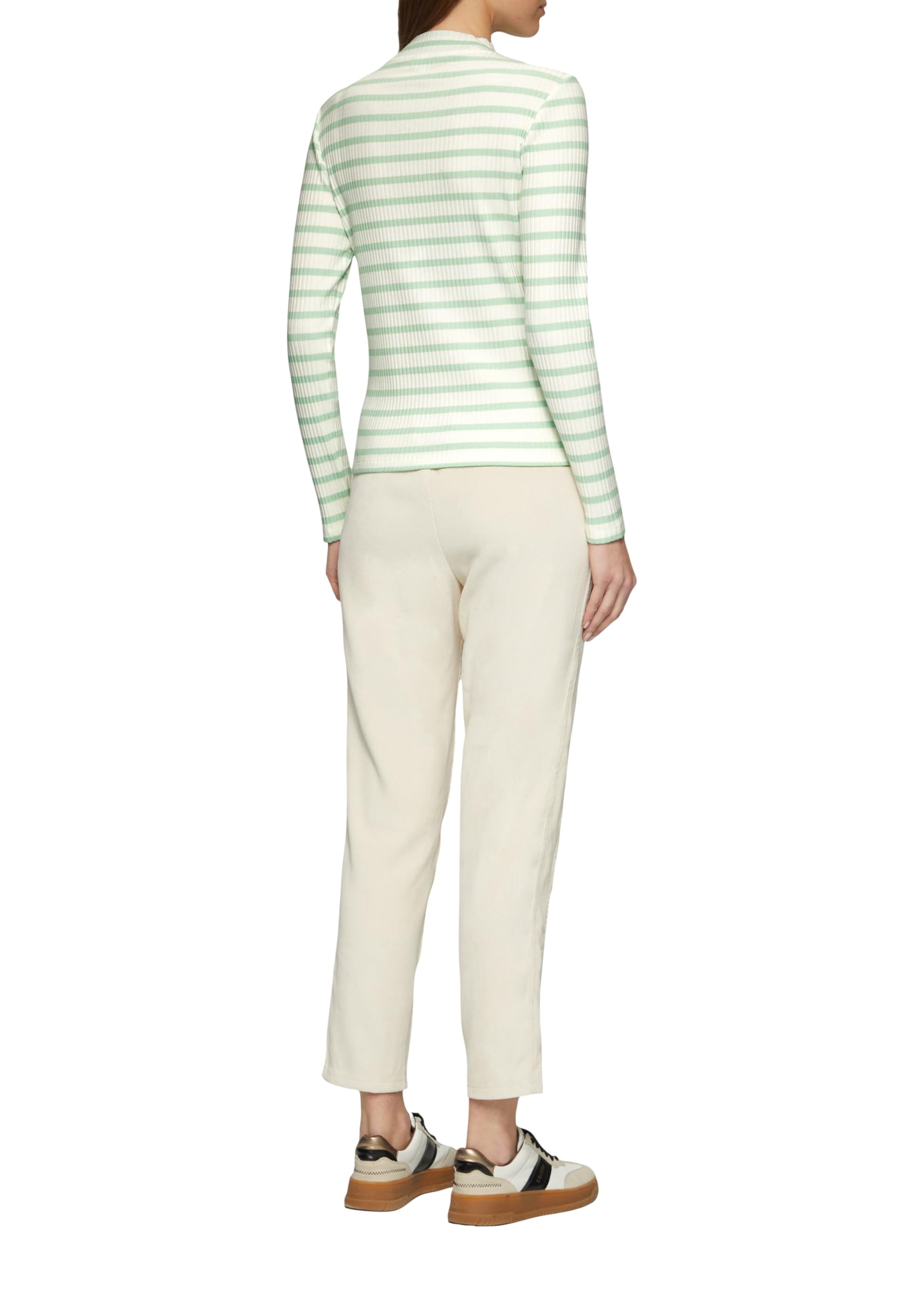 s.Oliver Damen 2157894 Langarmshirt mit Rippstruktur