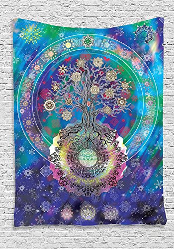 QCWN - Arazzo mandala con albero della vita in