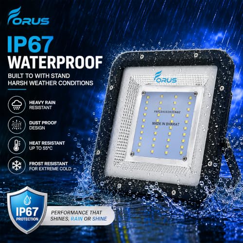 Image of Forus 30W Blue Color Flood Light Outdoor LED Waterproof Decorative Focus Lamp for Home Garden Events Security Terrace Landscape Pathway Building Festival Stage Party Celebration Lighting - 1 Pc