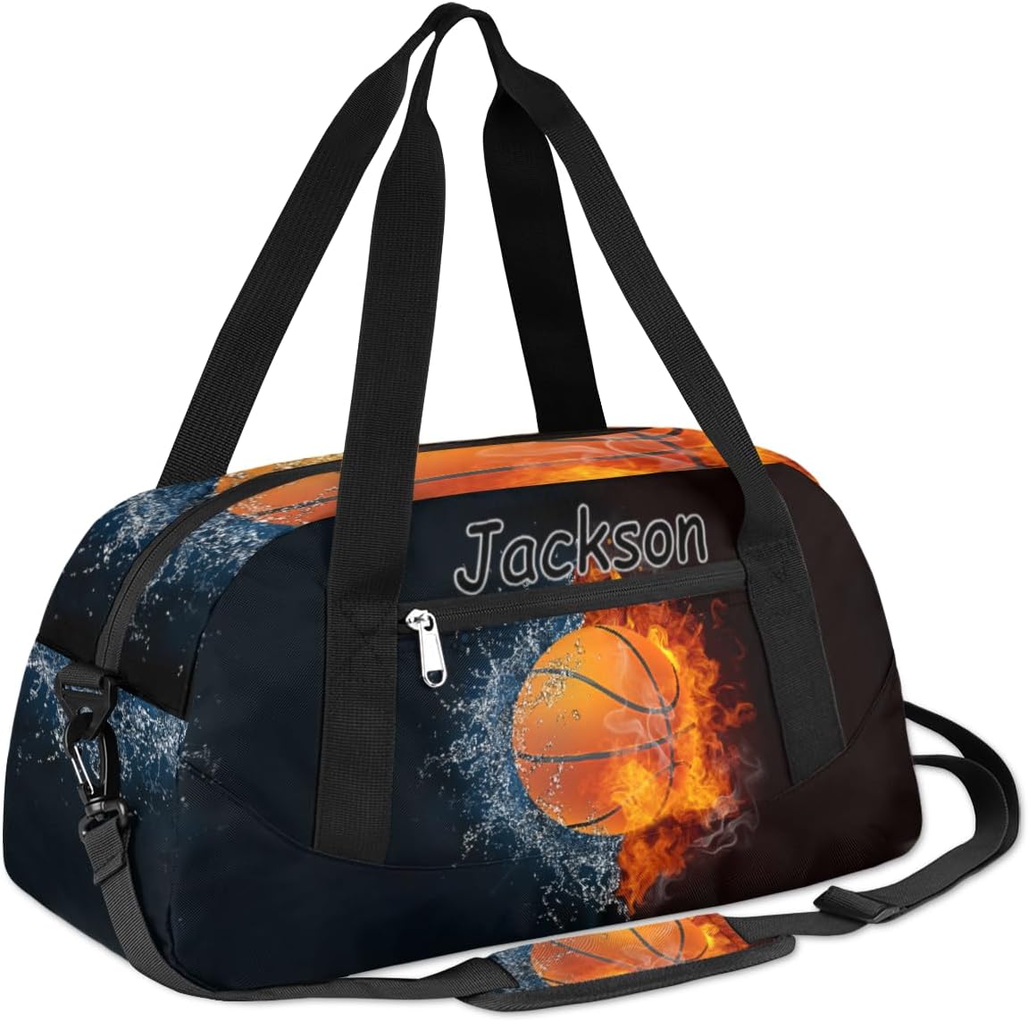 Ball Basketball Sport Personalized Kids Duffel Bag for Girls Boys Custom Name Sport Gym Bag Small Overnight Weekender Tote Bag Carry on Teen Dance Bag for Traveling Gymnastic Ballet