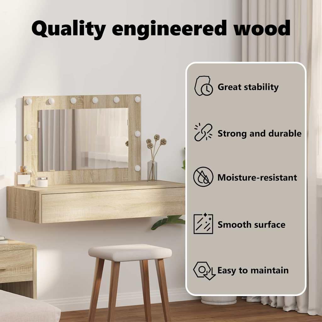 vidaXL Mesa Tocador Marrón 100 x 40 x 70 cm Madera de ingeniería, Mesa de tocador Moderna, tocador Elegante, Funcional en el Dormitorio, con Almacenamiento