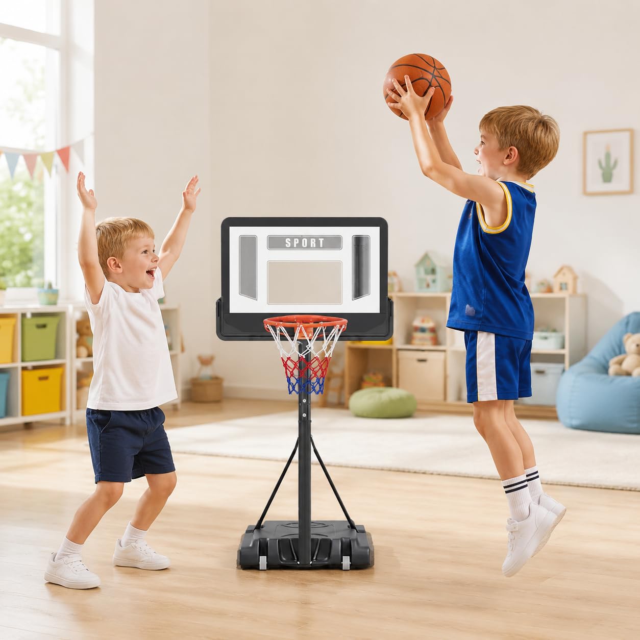 Canasta de Baloncesto Portátil Ajustable para Niños y Adolescentes | Aro de Baloncesto con Base Rellenable, 0181