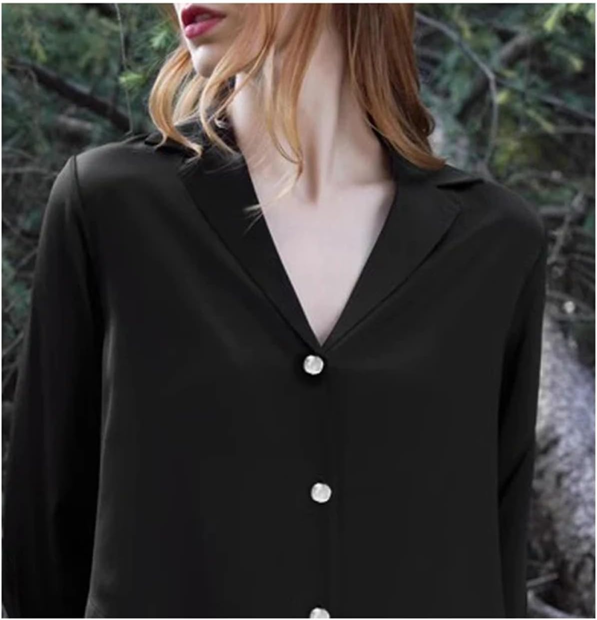 Women's Silk Loungewear - Light Blue Mulberry Set Plus Size Gloss Comfort