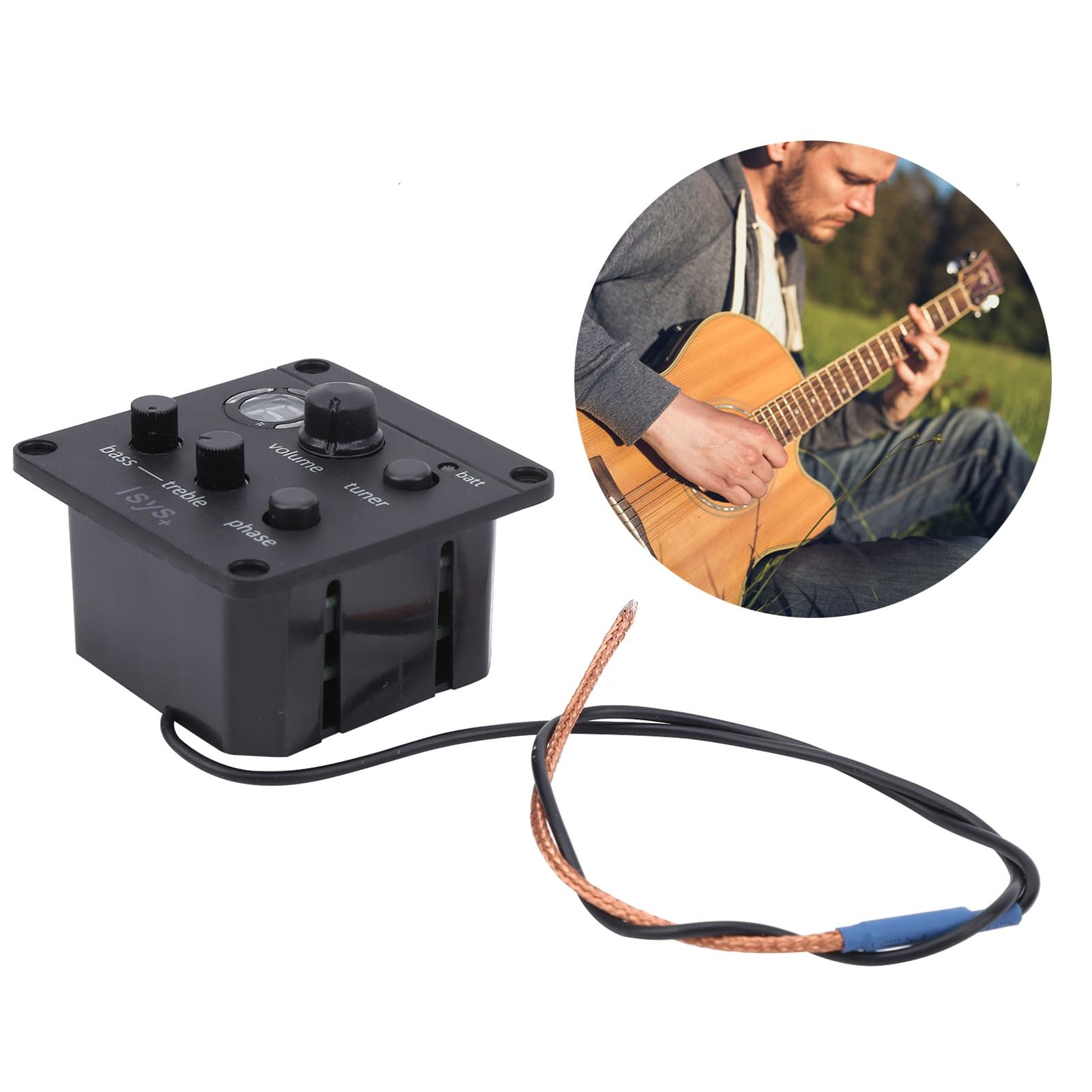 Akustischer Gitarren-Pickup, Onboard Preamp Equalizer mit Benutzerhandbuch, Soundhole-Pickup für Folk-Gitarren Spieler, Live-Auftritte und Studio-Aufnahmen