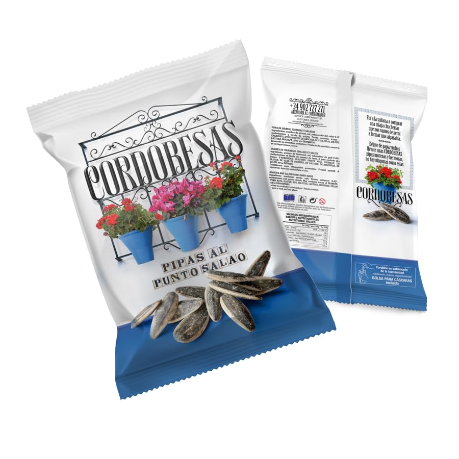 Pipas Cordobesas Pack | Pipas al punto salado | Expositor con 10 Bolsas de 110g | Sabor andaluz auténtico