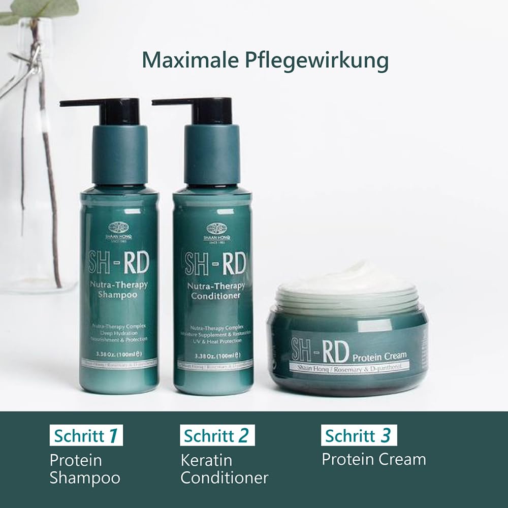 SH-RD Protein Haarcreme | Leave-in Pflege für trockenes, brüchiges Haar | Mit Vitamin B5 & Rosmarin | Anti-Frizz Haarprotein & Reparierende Kur - 150ml