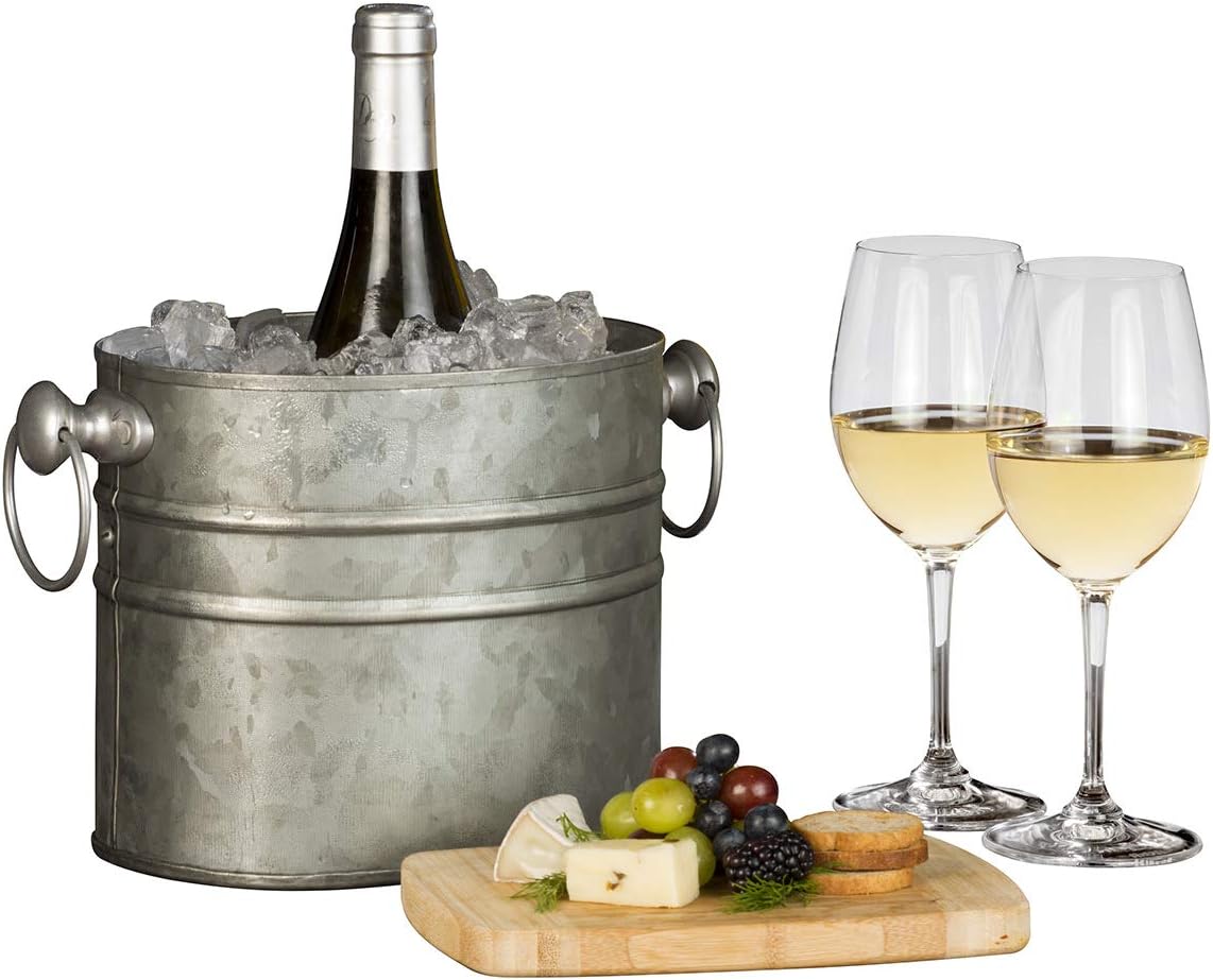 Chic Chill 1-Bottle Wine Chiller Ice Bucket | Keeps Wine & Champagne Bottles Cold Without Touching Ice | Wine Bucket | Handcrafted Farmhouse Artisan Design | Patented Technology | Rustique