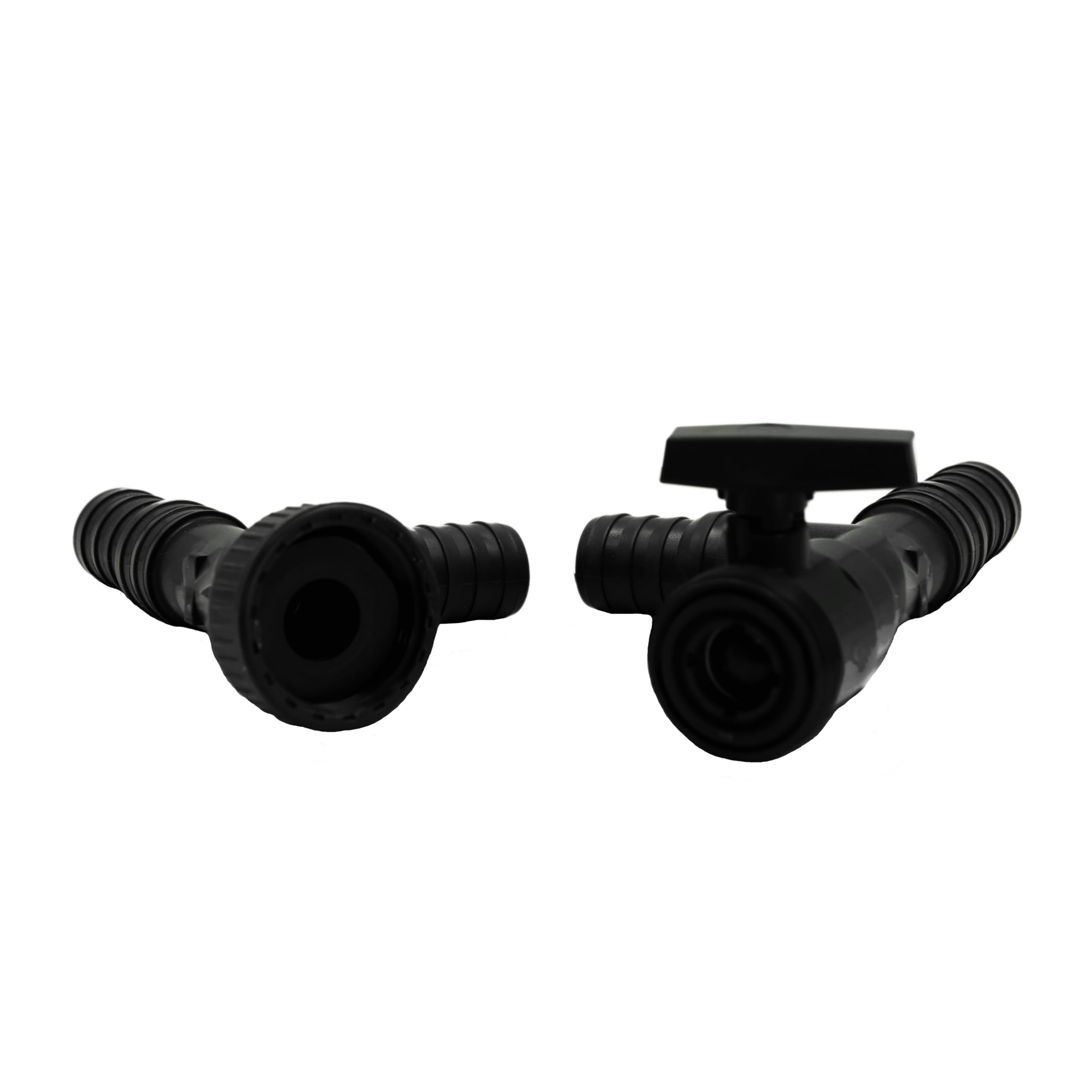 HAF 3 Wege Solarweiche / 3 Wege Ventil mit Absperrhahn | 2-Teiliges Bypass Set mit 32mm & 38mm Schlauchtüllen zum Anschluss von Solarkollektor, Poolheizung, Wärmepumpe, Heizmatte oder Sandfilteranlage
