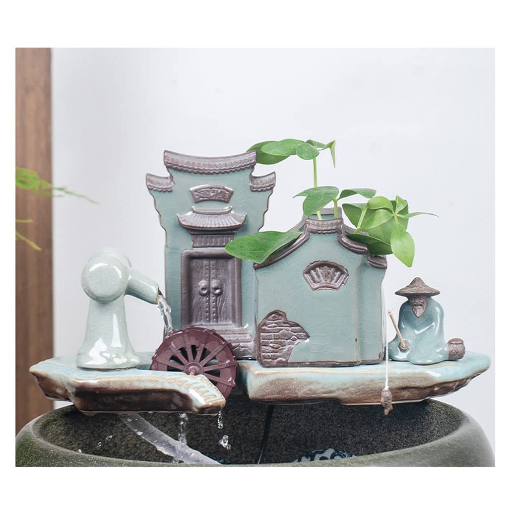 Acquario Ciotola for pesci rossi in ceramica in stile cinese Circolazione domestica Fontana d'acqua Piccola ciotola for pesci Ufficio Soggiorno Serbatoio ornamentale for la cultura dei pesci Ciotola d