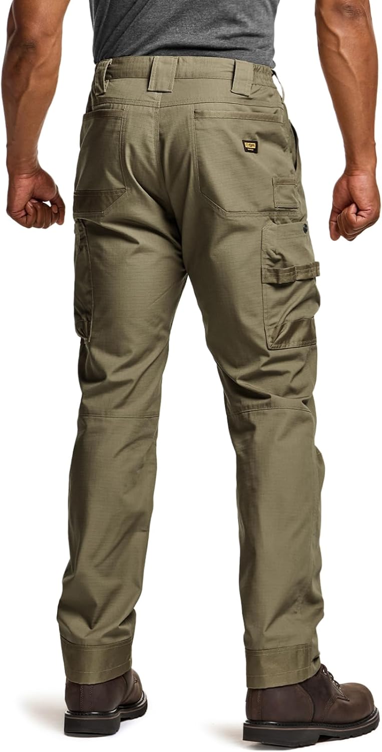 CQR Men's Quick Dry Work Pants, Water Resistant Outdoor Tactical Pants, Lightweight Stretch Cargo Hiking Pants - Image 2