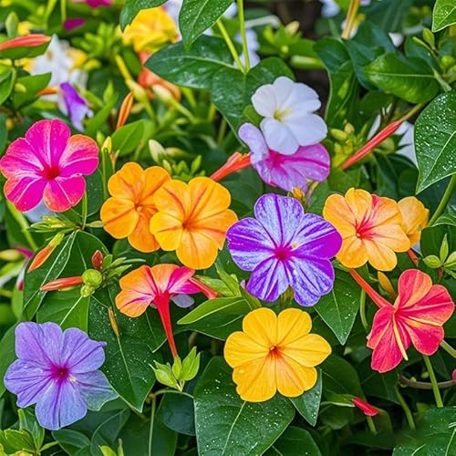 80+ Four O'clock Flower Seeds for Planting - Mix Color Mirabilis Jalapa Flower Seeds Tropical Ornaments 80+ Four O'clock Flower Seeds for Planting - Mix Color Mirabilis Jalapa Flower Seeds Tropical Ornaments