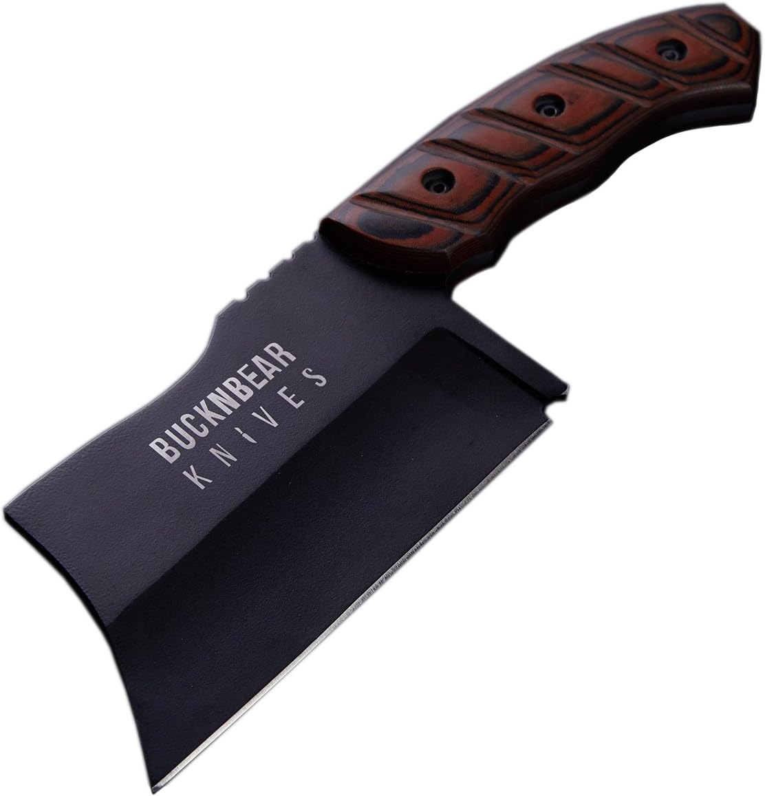 BucknBear Custom Handmade D2 Steel Fixed Blade Cleaver Hunting Knife (G10 Handle)