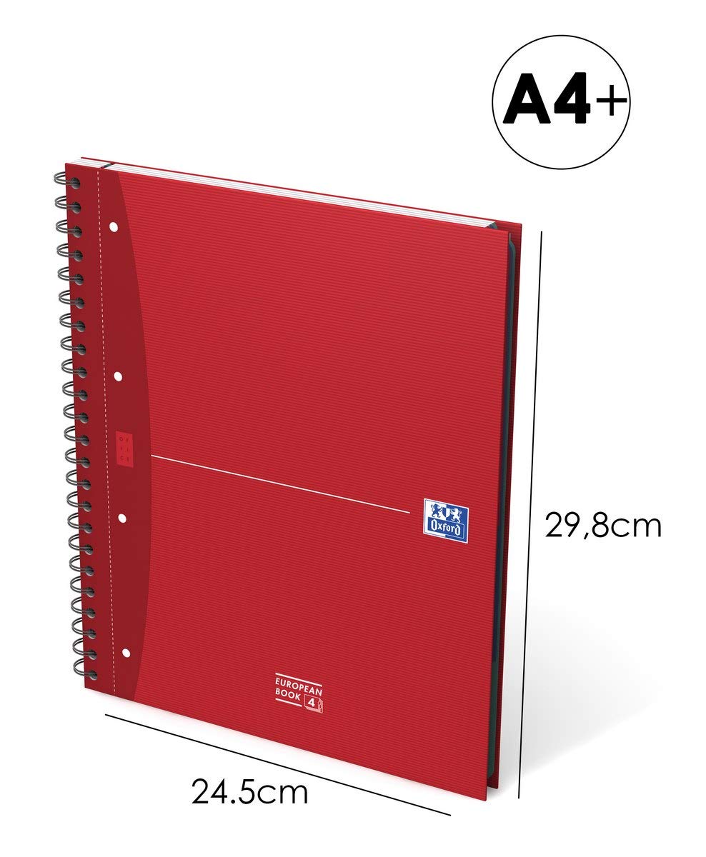 OXFORD - Oficina Cuaderno Espiral, A5, Forrado, 180 Páginas, 90 G / Espiral M2double, Carcasa Laminada Muy Sólido Con La Tira De Cartón Marcador, Aso De Color