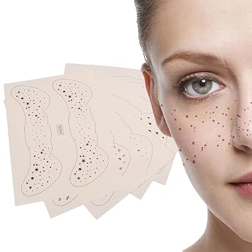 Freckles Tattoo Sticker, 6 Pieces, Temporary Face Tattoo Stickers, Fake Freckles Patch, Waterproof