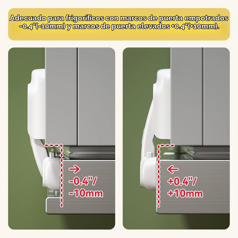 EUDEMON Cierre de Refrigerador para Bebés, Candado de Seguridad para Niños en Nevera y Congelador, Fácil de Instalar (Blanco, 2 Pièces)