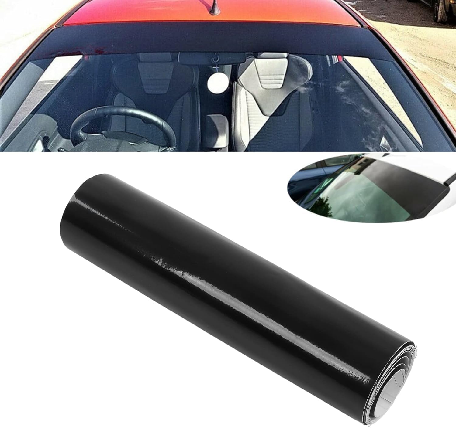 Tryagat Car Windshield Sticker Sun Visor Strip for Abarth Fiat 500 Abarth 595 Abarth 124 Spider, Windscreen Decal Window Banner Sunstrip Visor Car Window Decal Sticker,Hochglänzend Schwarz