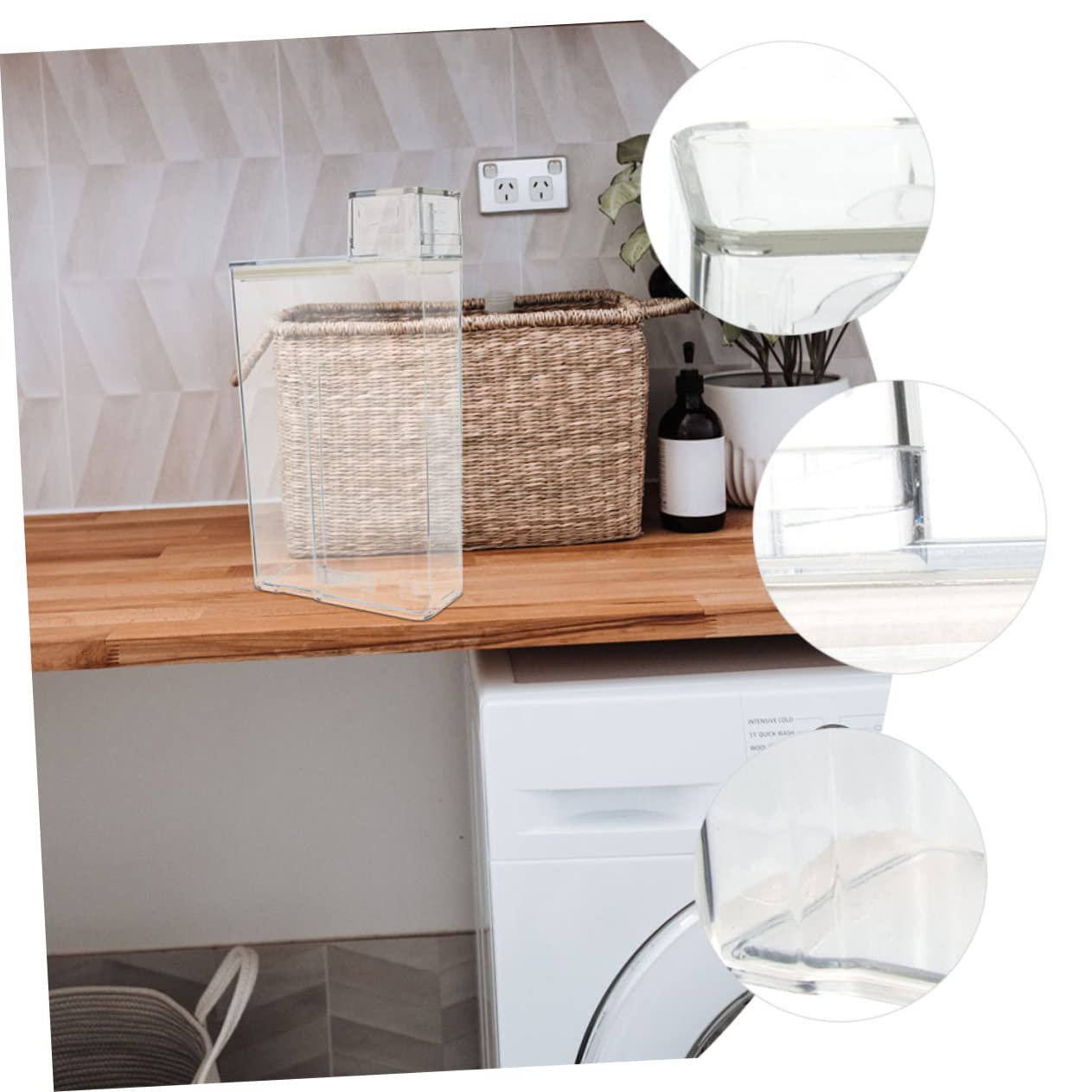 POPETPOP 2Pezzi Detersivo per Lavanderia Trasparente per Detergente Polvere Facile Usare e Conservare Design Creativo per Casa e Hotel
