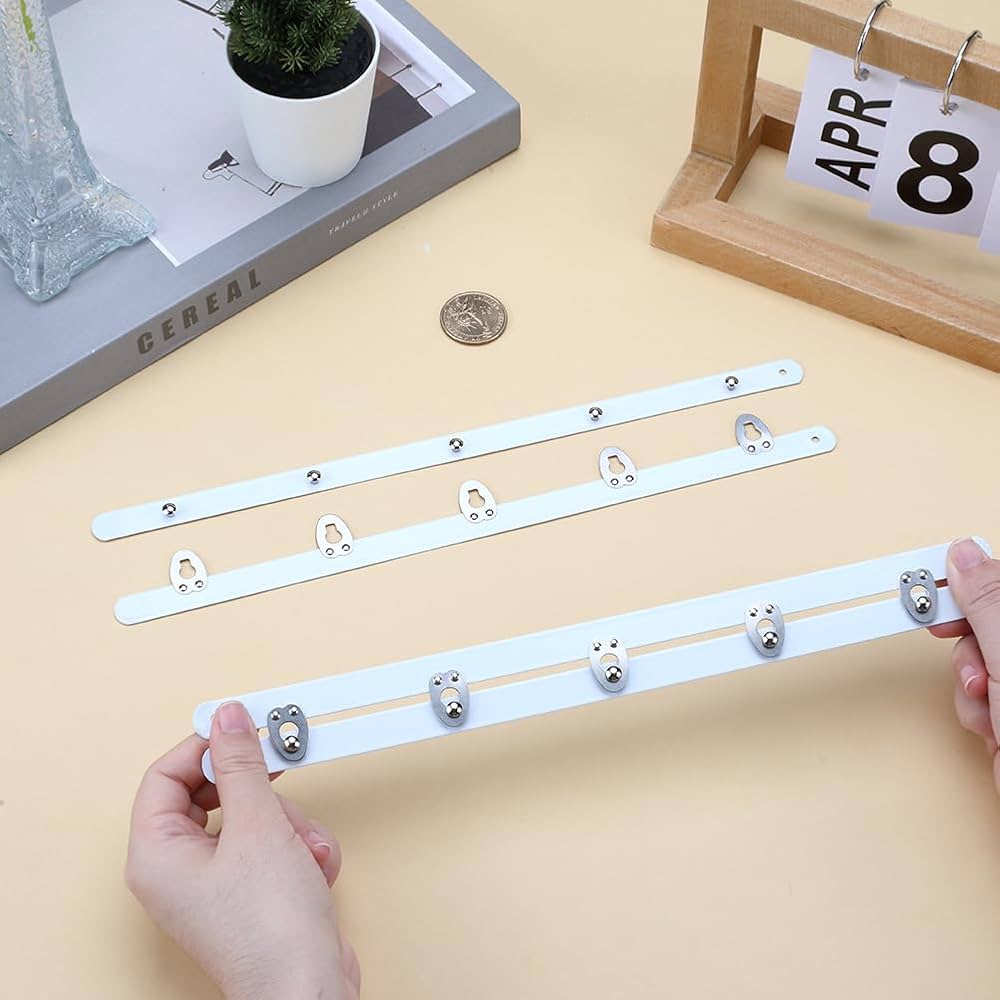 GORGECRAFT Lot De 2 Busks Corset Blanc Avec Crochets Et Boutons Argentés - 280mm En Acier à Ressort Pour Couture