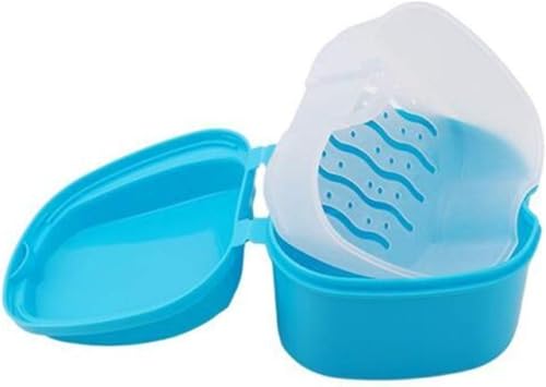 Miniatura 2 de Estuche para dentaduras dentales con colador, caja de almacenamiento de dientes falsos con cesta para viajes, limpieza de retenedores