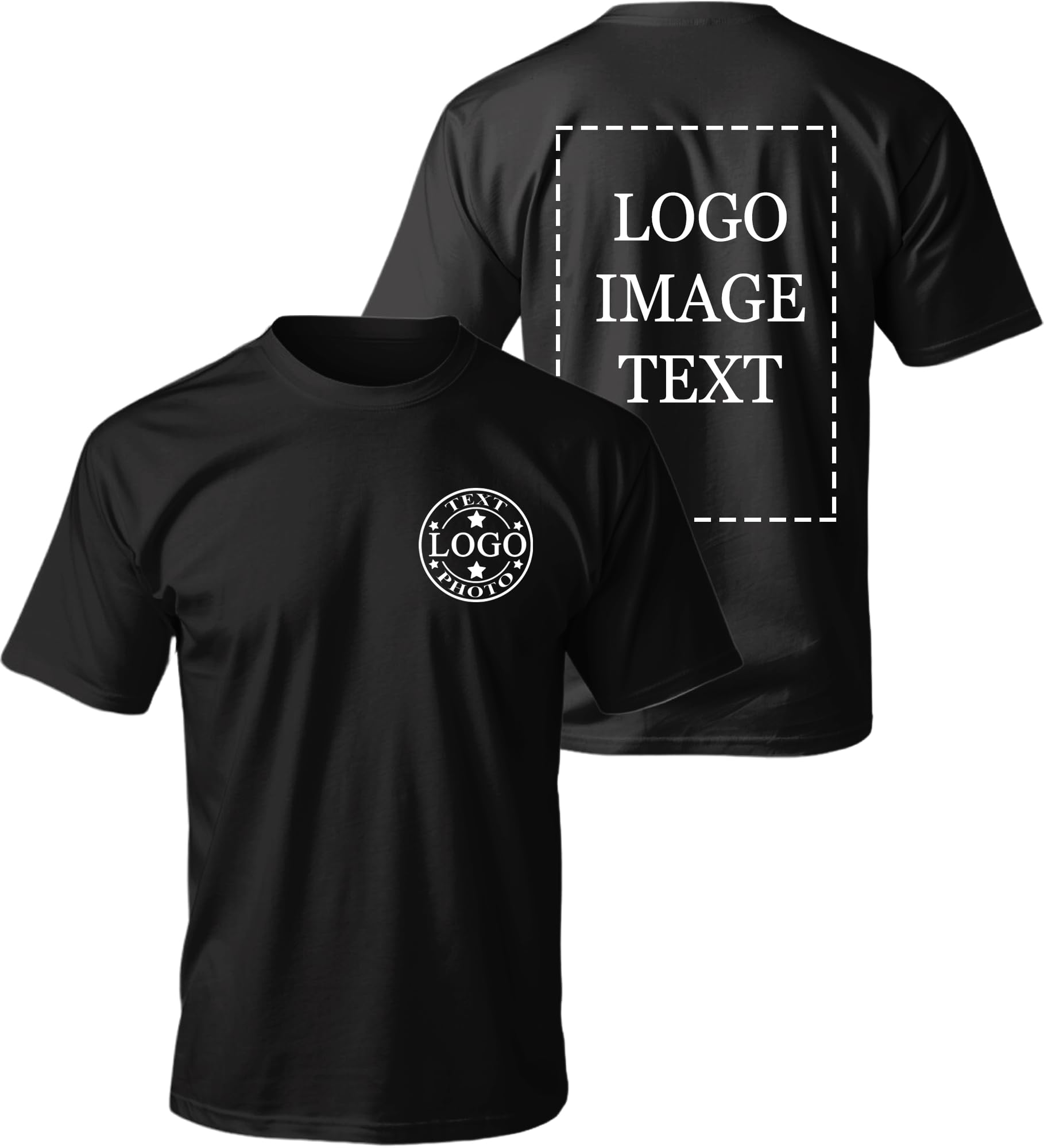 Custom T Shirts for Men Women,Customized T Shirts with Photo Logo Text,Personalized Shirts Front & Back Print