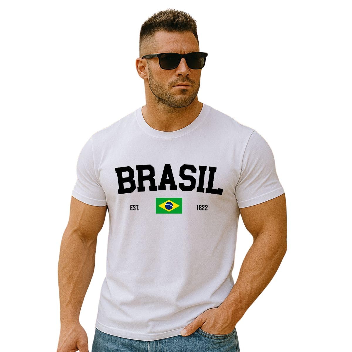 Camiseta Brasil Masculina 100% Algodão Premium Brasil Copa Do Mundo